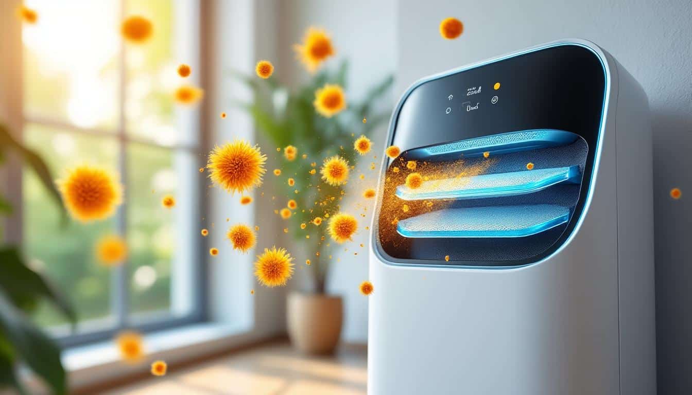 découvrez un purificateur d'air performant, spécialement conçu pour filtrer efficacement les pollens allergènes en suspension et améliorer la qualité de l'air intérieur.